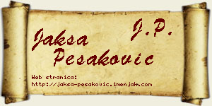 Jakša Pešaković vizit kartica